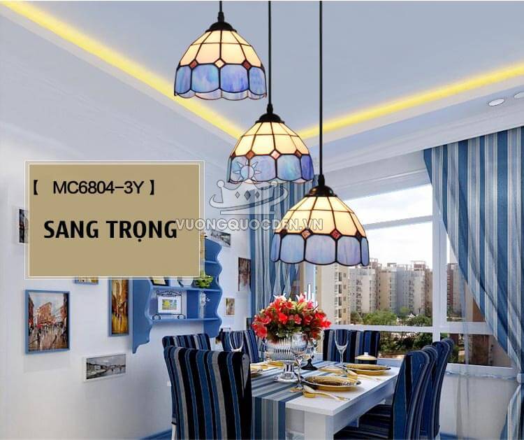 Đèn thả bàn ăn nhập khẩu màu xanh biển YB105-4